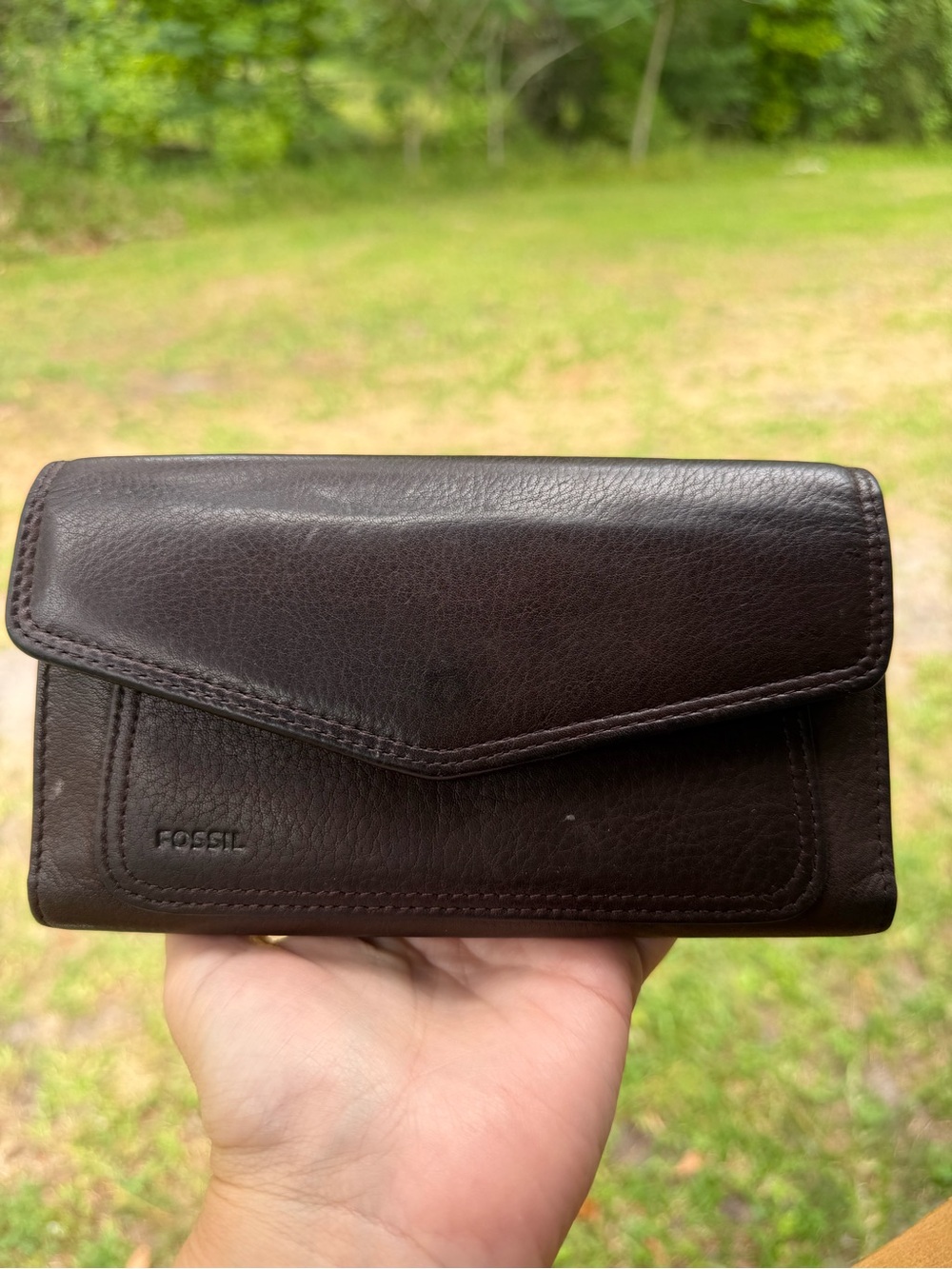 Fossil Brown Leather Envelope Wallet
